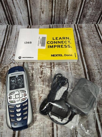 Nextel Motorola i265 Go Getter Cell Phone Blue Gray Charger Original Box *READ* - Picture 2 of 7